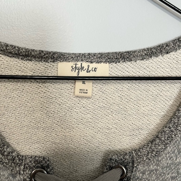 Gray V-Neck sweatshirt lounge dress size XL - Picture 6 of 7